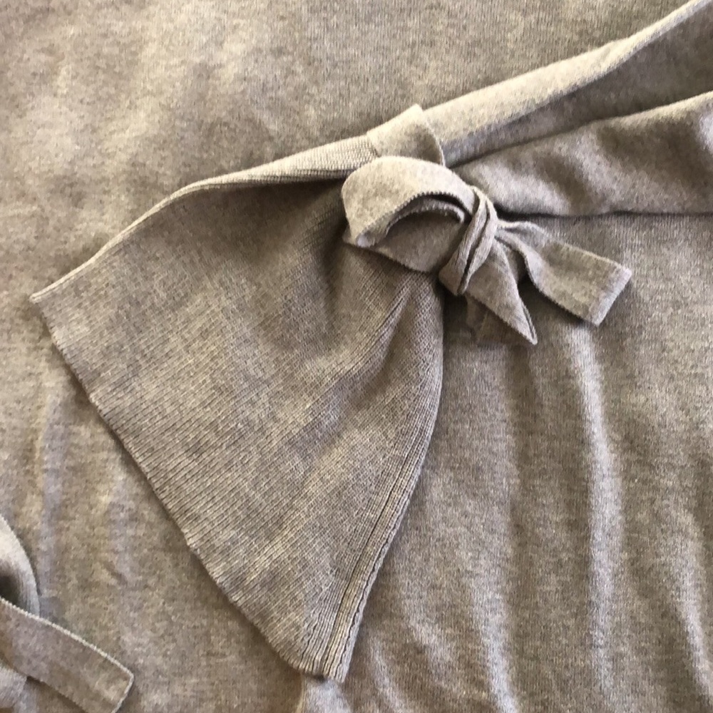 J. Crew Lightweight Gray Sweater 100% Cotton with Tie Sleeves Size L - Picture 5 of 7